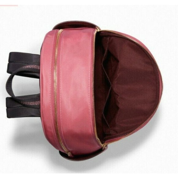 New Coach C4094 Court Backpack with Ruching Nylon & Pebble Leather Confetti Pink - Picture 3 of 4